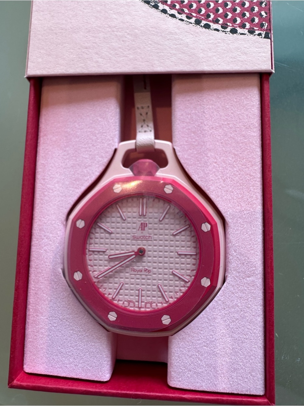 Swatch Red and Pink Royal Pop Strap Watch, authentic.